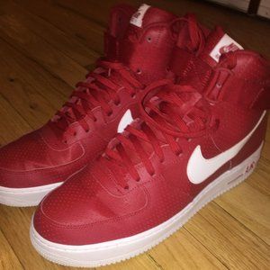 Nike Air Force 1 High 07 Gym Red White Perforated Men’s Size 12